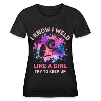 Femmes soudeuses - T-shirt sport Femme - noir - Devant - AI Model Female 172 light (172cm)
