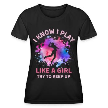 Women Volleyball Girl - Women's Functional T-Shirt - black - Front - AI Model Female 172 light (172cm)