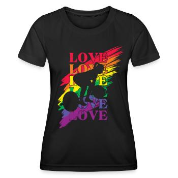 Haltérophilie LGBT Pride - T-shirt sport Femme - noir - Devant - AI Model Female 172 light (172cm)