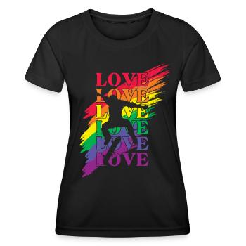 Skater LGBT Pride - Frauen Funktions-T-Shirt - Schwarz - Vorne - AI Model Female 172 light (172cm)