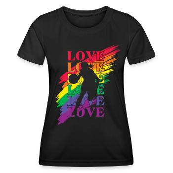 women Basketball LGBT Pride - Women's Functional T-Shirt - black - Front - AI Model Female 172 light (172cm)
