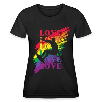 Surfer LGBT Pride - T-shirt sport Femme - noir - Devant - AI Model Female 172 light (172cm)