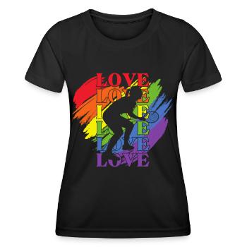 femmes Badminton LGBT Pride - T-shirt sport Femme - noir - Devant - AI Model Female 172 light (172cm)