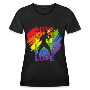 Boxen LGBT Pride - Frauen Funktions-T-Shirt - Schwarz - Vorne - AI Model Female 172 light (172cm)