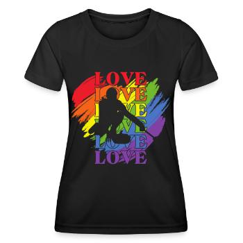 Curling LGBT Pride - T-shirt sport Femme - noir - Devant - AI Model Female 172 light (172cm)