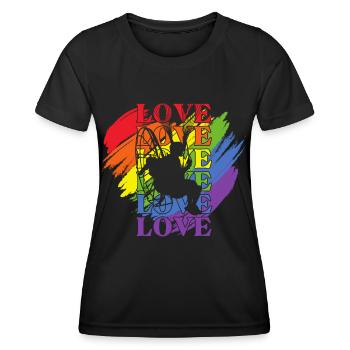 Paramoteur LGBT Pride - T-shirt sport Femme - noir - Devant - AI Model Female 172 light (172cm)