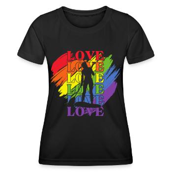 Paddleboard LGBT Pride - Frauen Funktions-T-Shirt - Schwarz - Vorne - AI Model Female 172 light (172cm)