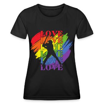 Baseball LGBT Pride - Frauen Funktions-T-Shirt - Schwarz - Vorne - AI Model Female 172 light (172cm)