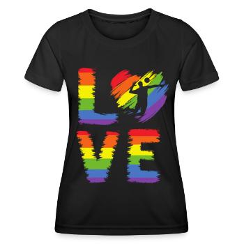 Volleyball LGBT Pride - Women's Functional T-Shirt - black - Front - AI Model Female 172 light (172cm)