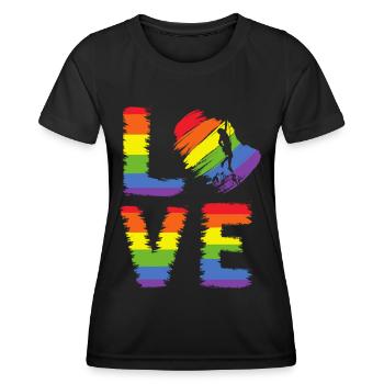Klettern auf der LGBT Pride - Frauen Funktions-T-Shirt - Schwarz - Vorne - AI Model Female 172 light (172cm)