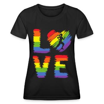 Courir la fierté LGBT - T-shirt sport Femme - noir - Devant - AI Model Female 172 light (172cm)