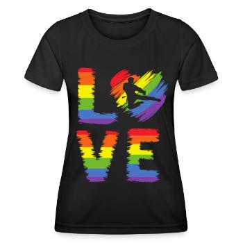Taekwondo LGBT Pride - Frauen Funktions-T-Shirt - Schwarz - Vorne - AI Model Female 172 light (172cm)