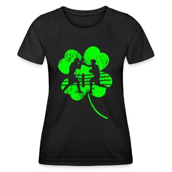 Boxe trèfle de la Saint-Patrick - T-shirt sport Femme - noir - Devant - AI Model Female 172 light (172cm)