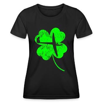 Vol à voile trèfle de la Saint-Patrick - T-shirt sport Femme - noir - Devant - AI Model Female 172 light (172cm)