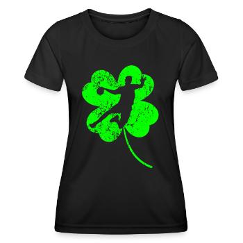 Handball Trèfle de la Saint-Patrick - T-shirt sport Femme - noir - Devant - AI Model Female 172 light (172cm)