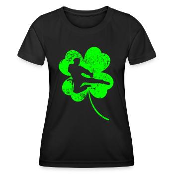 Trèfle de la Saint-Patrick en taekwondo - T-shirt sport Femme - noir - Devant - AI Model Female 172 light (172cm)