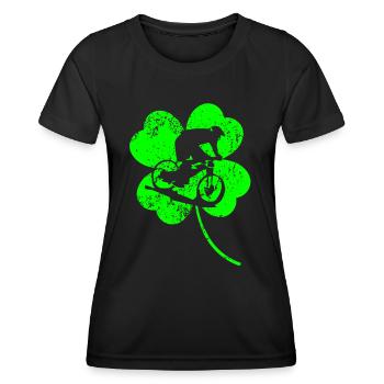 Trèfle de la Saint-Patrick à vélo - T-shirt sport Femme - noir - Devant - AI Model Female 172 light (172cm)