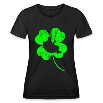 Parapente Saint-Patrick trèfle - T-shirt sport Femme - noir - Devant - AI Model Female 172 light (172cm)