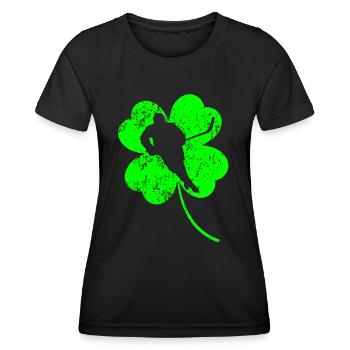 Hockey sur glace Trèfle de la Saint-Patrick - T-shirt sport Femme - noir - Devant - AI Model Female 172 light (172cm)