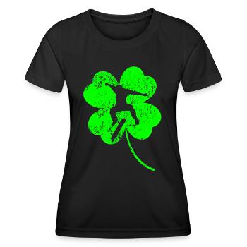 Patineur trèfle de la Saint-Patrick - T-shirt sport Femme - noir - Devant - AI Model Female 172 light (172cm)