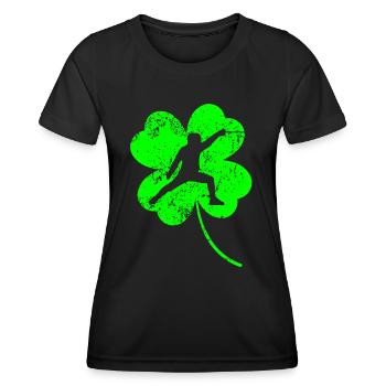 Fechten des St. Patrick's Day Kleeblatts - Frauen Funktions-T-Shirt - Schwarz - Vorne - AI Model Female 172 light (172cm)