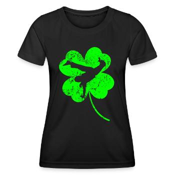 Trèfle de la Saint-Patrick de la Capoeira - T-shirt sport Femme - noir - Devant - AI Model Female 172 light (172cm)