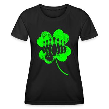 Bowling Trèfle de la Saint-Patrick - T-shirt sport Femme - noir - Devant - AI Model Female 172 light (172cm)