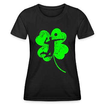Volley-ball Trèfle de la Saint-Patrick - T-shirt sport Femme - noir - Devant - AI Model Female 172 light (172cm)