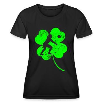 Volley-ball Trèfle de la Saint-Patrick - T-shirt sport Femme - noir - Devant - AI Model Female 172 light (172cm)