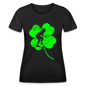 Badminton Trèfle de la Saint-Patrick - T-shirt sport Femme - noir - Devant - AI Model Female 172 light (172cm)