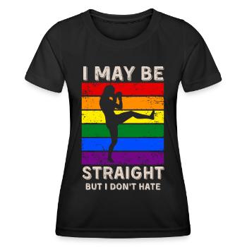 Kickboxing Droits LGBT - T-shirt sport Femme - noir - Devant - AI Model Female 172 light (172cm)