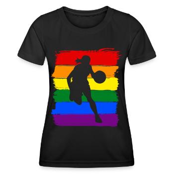 Women Basketball LGBT - Women's Functional T-Shirt - black - Front - AI Model Female 172 light (172cm)