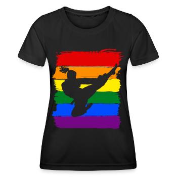 Frauen Taekwondo LGBT - Frauen Funktions-T-Shirt - Schwarz - Vorne - AI Model Female 172 light (172cm)