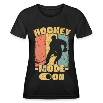 Eishockey Retro - Frauen Funktions-T-Shirt - Schwarz - Vorne - AI Model Female 172 light (172cm)