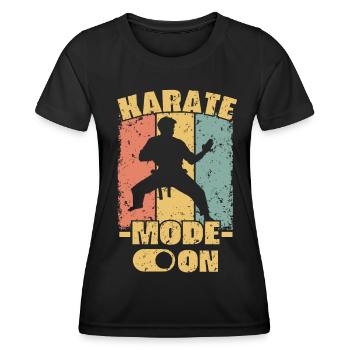 Karate Retro - Frauen Funktions-T-Shirt - Schwarz - Vorne - AI Model Female 172 light (172cm)