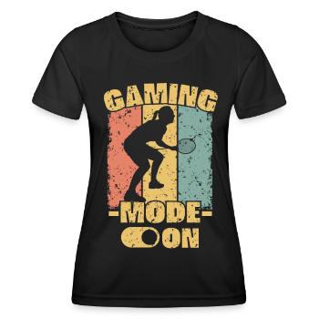 Women Badminton retro - Women's Functional T-Shirt - black - Front - AI Model Female 172 light (172cm)