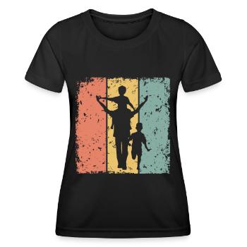 Vatertag vater von zwei Söhnen - Frauen Funktions-T-Shirt - Schwarz - Vorne - AI Model Female 172 light (172cm)