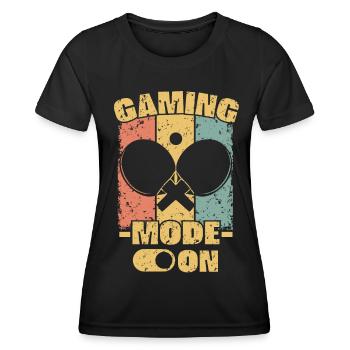 Tennis de table rétro - T-shirt sport Femme - noir - Devant - AI Model Female 172 light (172cm)