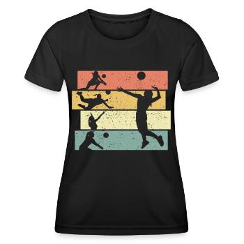 Volleyball féminin rétro - T-shirt sport Femme - noir - Devant - AI Model Female 172 light (172cm)
