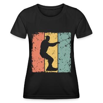 Wakeboard rétro - T-shirt sport Femme - noir - Devant - AI Model Female 172 light (172cm)