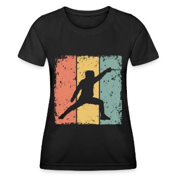 Fechten retro - Frauen Funktions-T-Shirt - Schwarz - Vorne - AI Model Female 172 light (172cm)