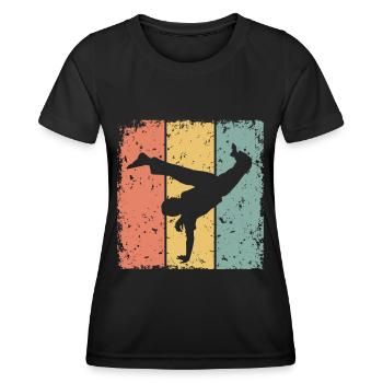 Capoeira retro - Women's Functional T-Shirt - black - Front - AI Model Female 172 light (172cm)