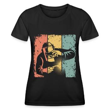 Welding retro - Women's Functional T-Shirt - black - Front - AI Model Female 172 light (172cm)