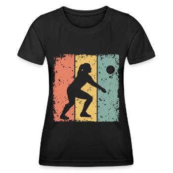 Volleyball féminin rétro - T-shirt sport Femme - noir - Devant - AI Model Female 172 light (172cm)