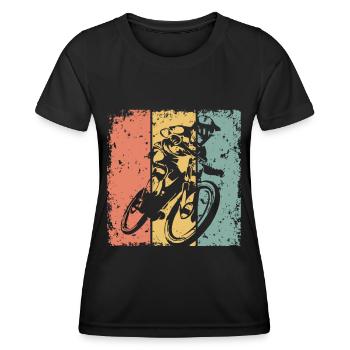 Biking retro - Women's Functional T-Shirt - black - Front - AI Model Female 172 light (172cm)