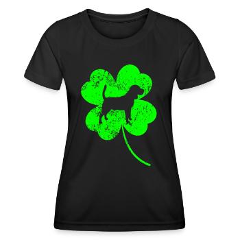 Basset-hound St.Patrick's day Shamrock - Frauen Funktions-T-Shirt - Schwarz - Vorne - AI Model Female 172 light (172cm)
