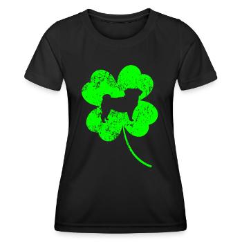 Carlin Saint-Patrick Jour de Shamrock - T-shirt sport Femme - noir - Devant - AI Model Female 172 light (172cm)