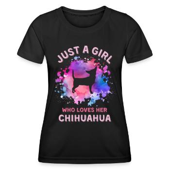 Nur ein Mädchen, das ihren Chihuahua liebt - Frauen Funktions-T-Shirt - Schwarz - Vorne - AI Model Female 172 light (172cm)