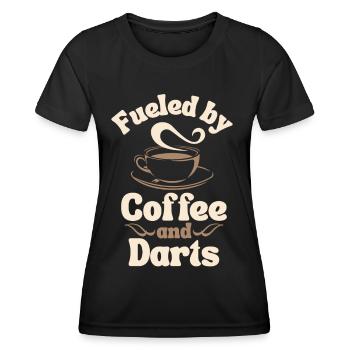 Kaffee-Dart-Liebhaber - Frauen Funktions-T-Shirt - Schwarz - Vorne - AI Model Female 172 light (172cm)