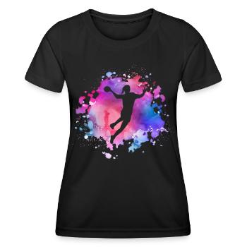Frauen Handball Mädchen - Frauen Funktions-T-Shirt - Schwarz - Vorne - AI Model Female 172 light (172cm)